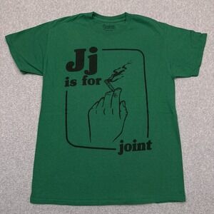Spencer's T-Shirt Adult Medium‎ Green J is for Joint Weed Cannabis Marijuana